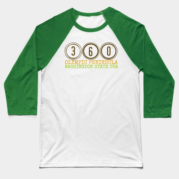 360 Olympic  Peninsula Baseball T-Shirt by TheDaintyTaurus